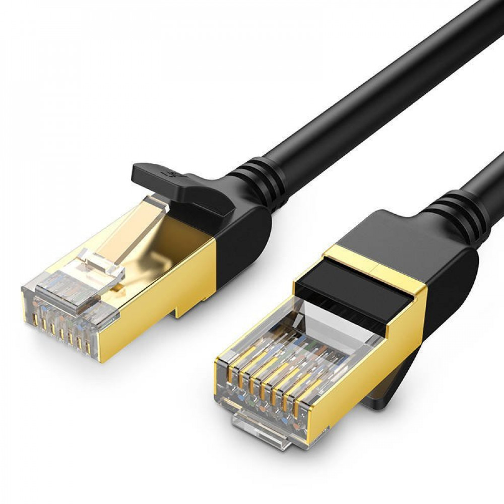 UGreen NW107 Ethernet RJ45 Round Καλώδιο δικτύου Cat.7 STP 3m (Μαύρο)