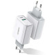 UGreen 2x USB-A / Type-C φορτιστής Quick Charge 4.0 3A 36W 60468 CD170 (Λευκό)