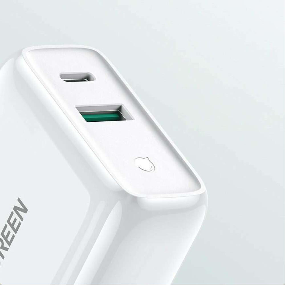 UGreen 2x USB-A / Type-C φορτιστής Quick Charge 4.0 3A 36W 60468 CD170 (Λευκό)