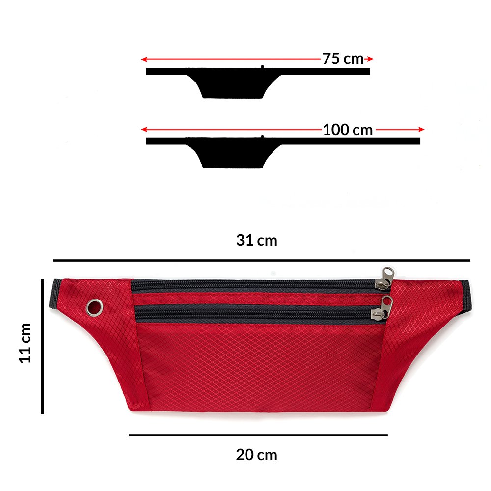 Ultimate αθλητικό αδιάβροχο τσαντάκι μέσης με 2 τσέπες και έξοδο ακουστικών (Ροζ)