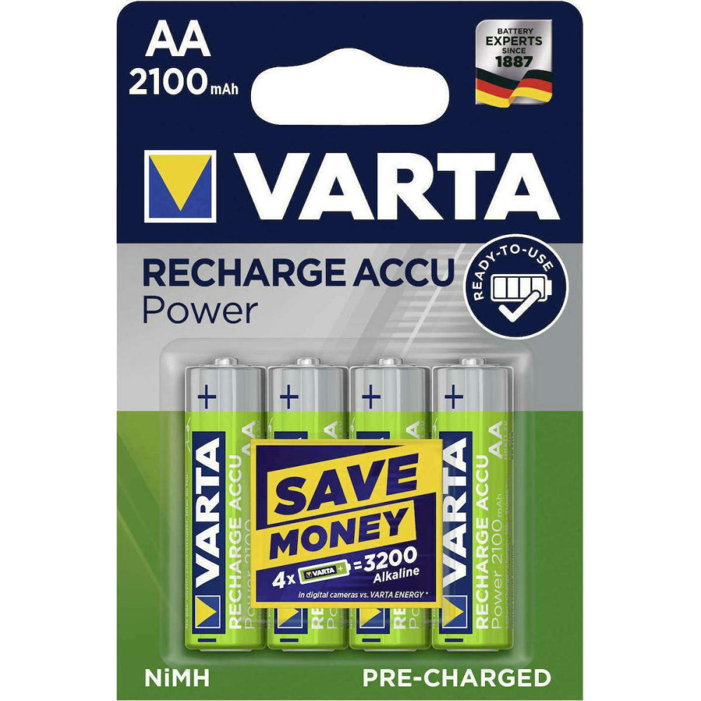 Varta Επαναφορτιζόμενες μπαταρίες AA R6 2100 mAh 4τμχ