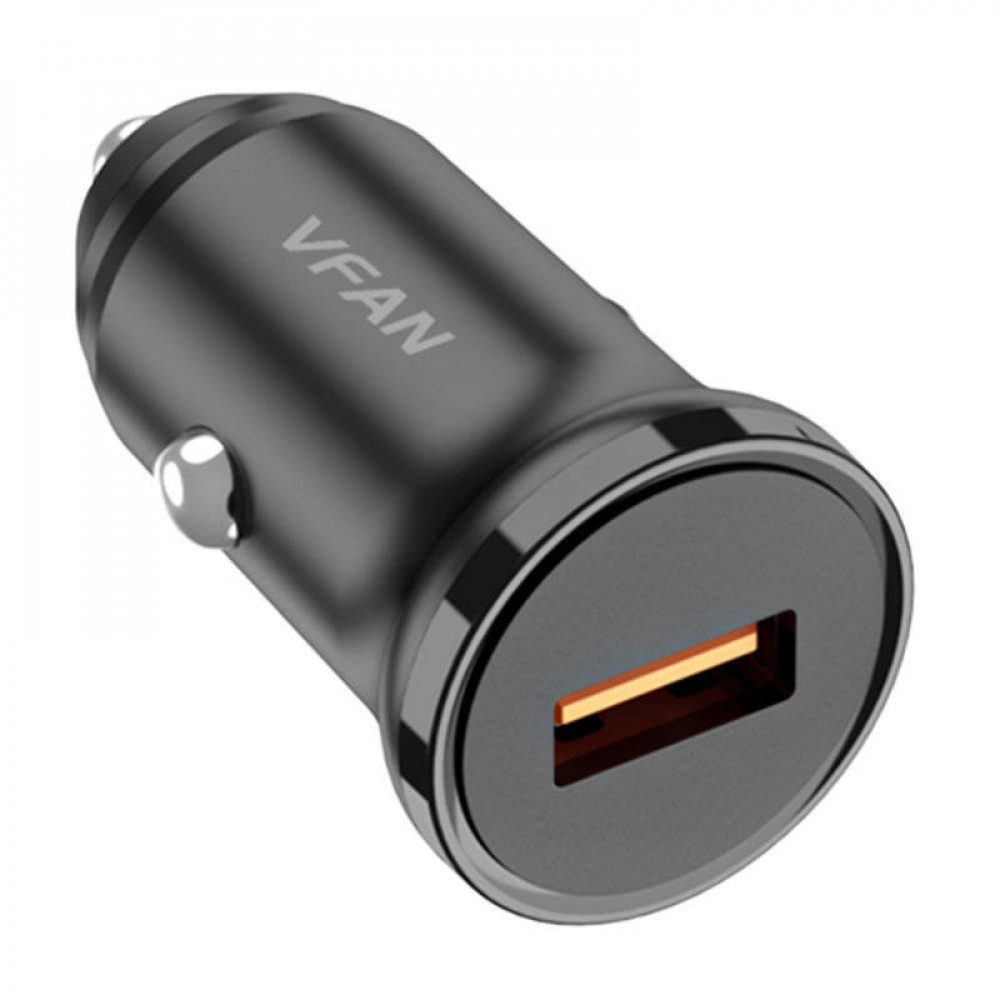 Vipfan C02 φορτιστής αυτοκινήτου USB, 18W, QC 3.0 (Μαύρο)