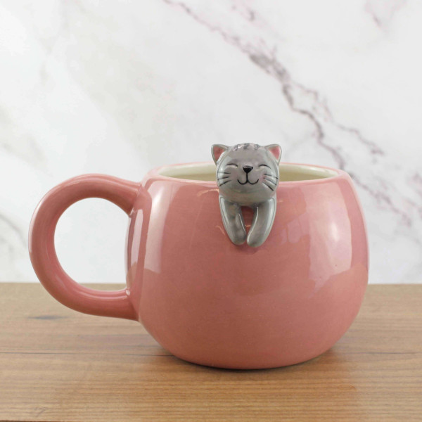 Winkee Κεραμική Κούπα Cat (Ροζ)