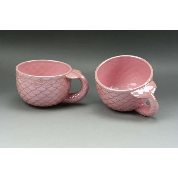 Winkee Κεραμική Κούπα Ουρά Γοργόνας (Ροζ)