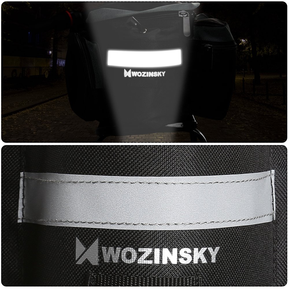 Wozinsky αδιάβροχη θήκη - τσαντάκι ποδηλάτου με ιμάντα ώμου και θήκη μπουκαλιού 6L (WBB3BK) (Μαύρο)