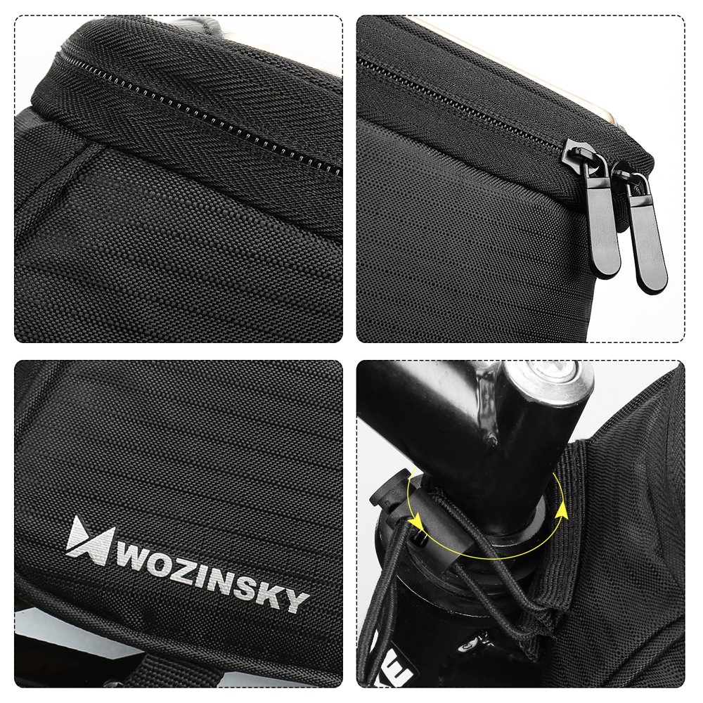 Wozinsky αδιάβροχη βάση - θήκη ποδηλάτου για κινητά έως 6.5" με έξοδο για ακουστικά 1.5L (WBB2BK) (Μαύρο)