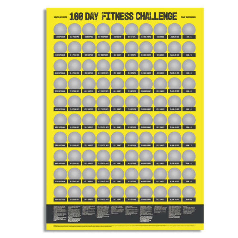 Χάρτινη Διαδραστική Αφίσα με 100 Μέρες Fitness (42x60cm)