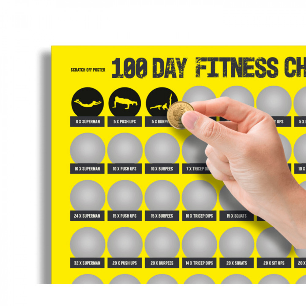 Χάρτινη Διαδραστική Αφίσα με 100 Μέρες Fitness (42x60cm)