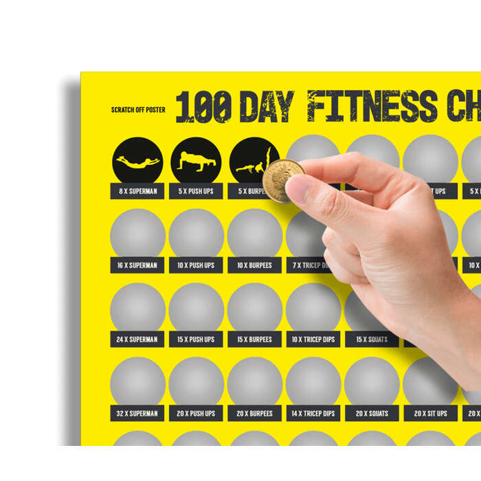 Χάρτινη Διαδραστική Αφίσα με 100 Μέρες Fitness (42x60cm)