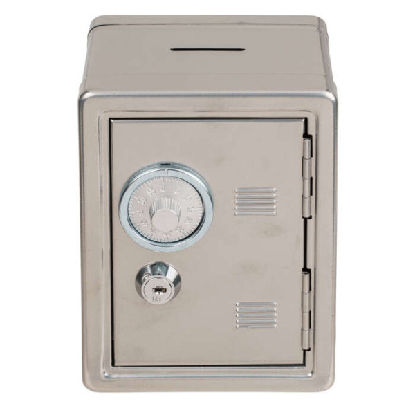 Χρηματοκιβώτιο με Κλειδί και Συνδυασμό (Ασημί) 16 x 11,5 x 10 cm