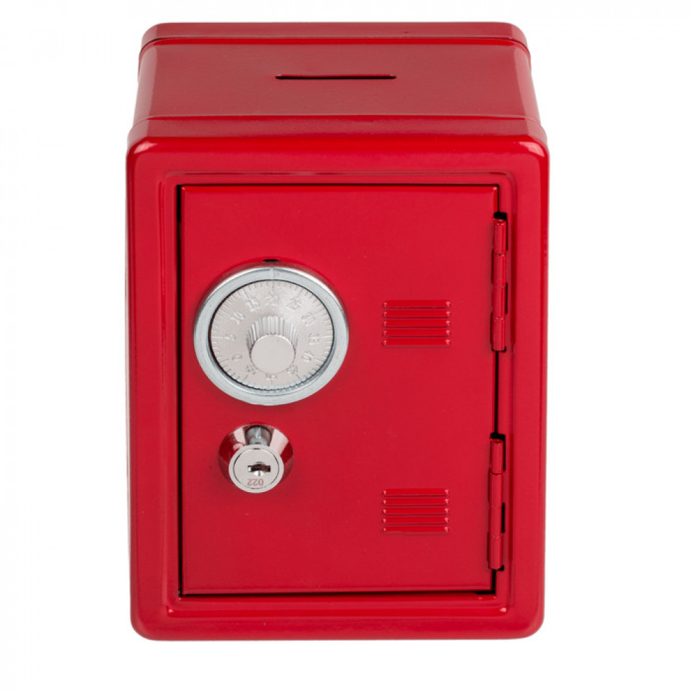 Χρηματοκιβώτιο με Κλειδί και Συνδυασμό (Κόκκινο) 16 x 11,5 x 10 cm