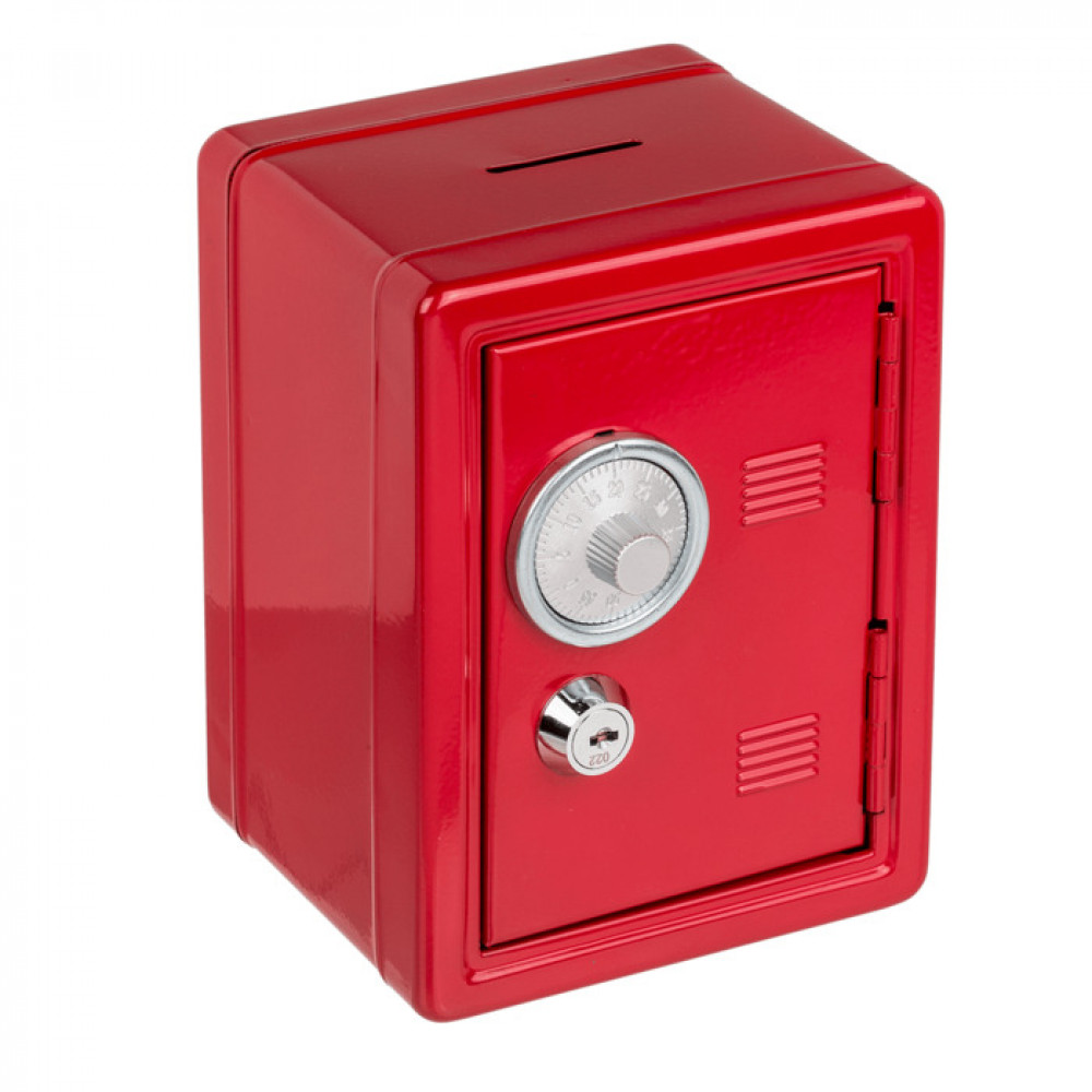 Χρηματοκιβώτιο με Κλειδί και Συνδυασμό (Κόκκινο) 16 x 11,5 x 10 cm