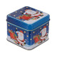 Χριστουγεννιάτικο Μεταλλικό Τετράγωνο Κουτάκι Δώρου Santa Night Μπλε (7,5 x 6,5 cm)