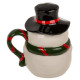 Χριστουγεννιάτικη Κούπα Δολομίτη με καπάκι Funny Snowman 300ml (Μαύρο)
