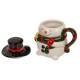 Χριστουγεννιάτικη Κούπα Δολομίτη με καπάκι Funny Snowman 300ml (Μαύρο)
