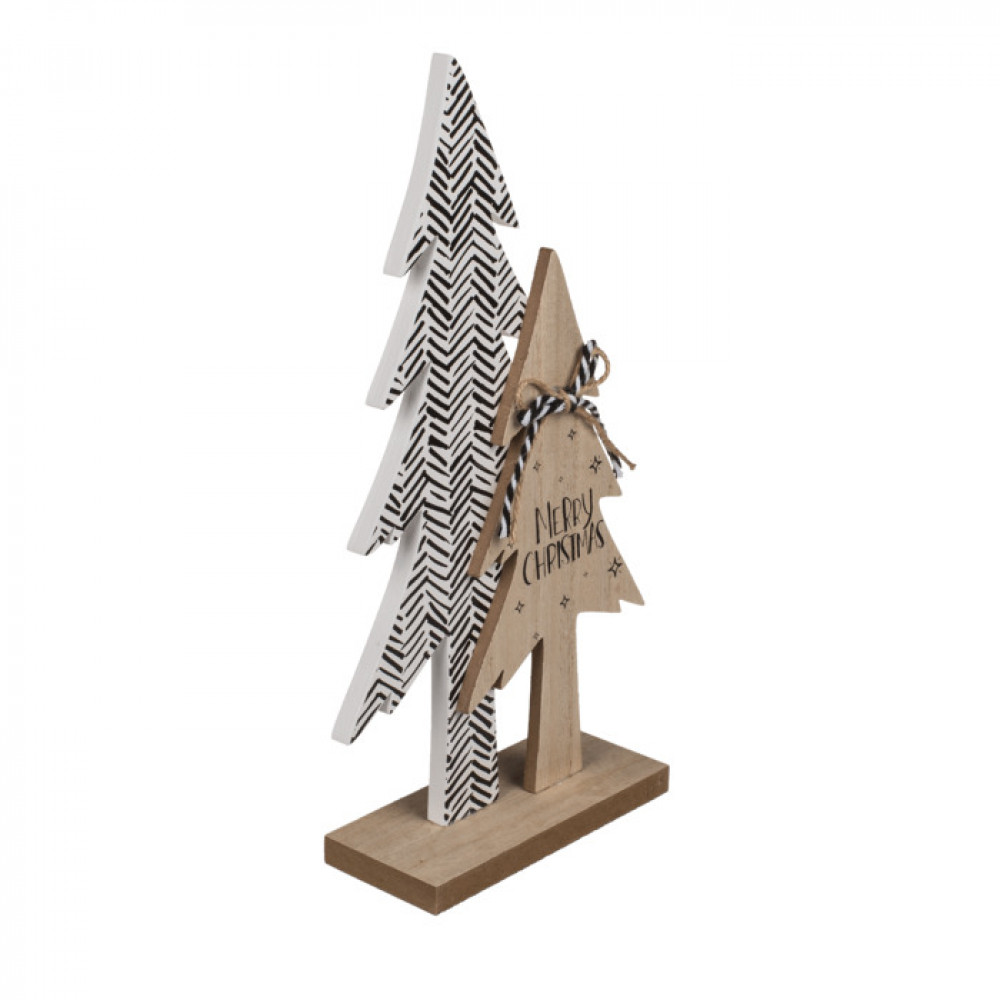 Χριστουγεννιάτικα Ξύλινα Δέντρα Merry Christmas 1 (14 x 6 x 31 cm)