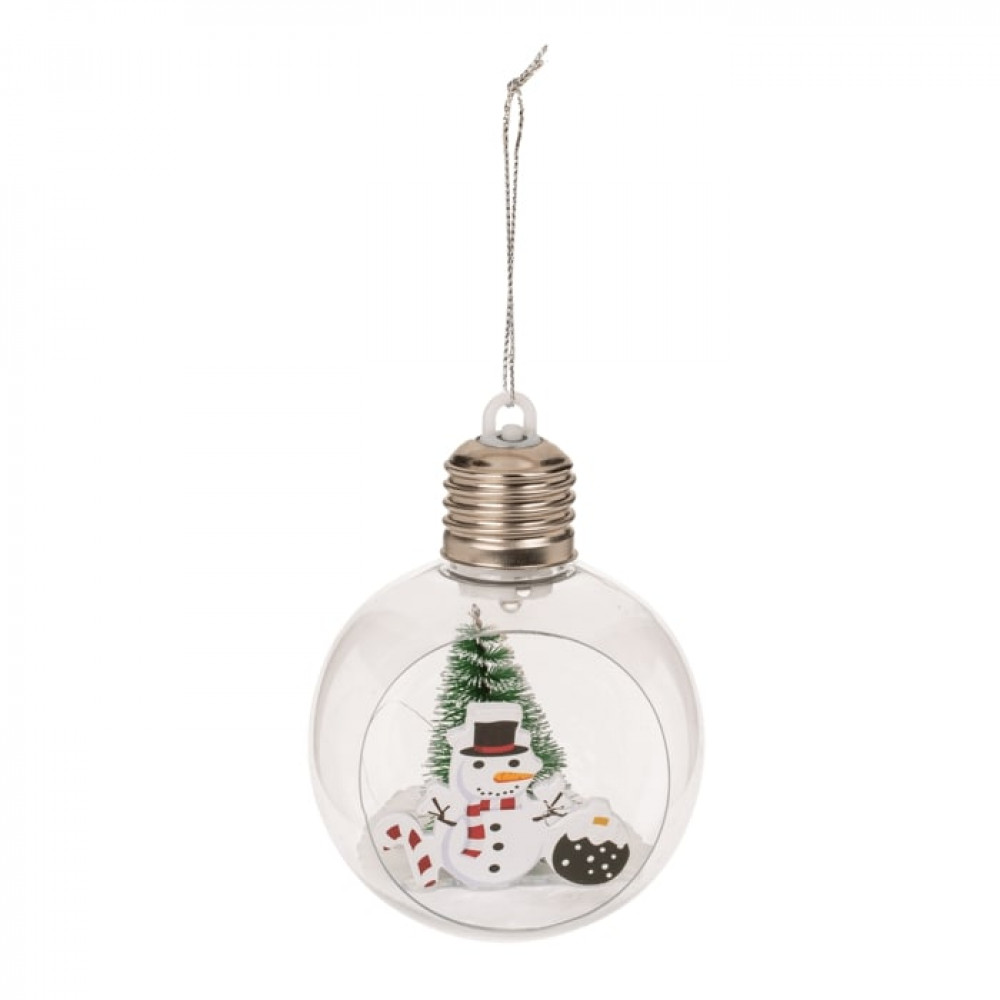 Χριστουγεννιάτικη Διακοσμητική Μπάλα με LED Snowman (8 x 11 cm)