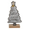 Χριστουγεννιάτικo Διακοσμητικό Ξύλινο Δέντρο Λευκό-Μαύρο (10 x 4 x 19,5 cm)