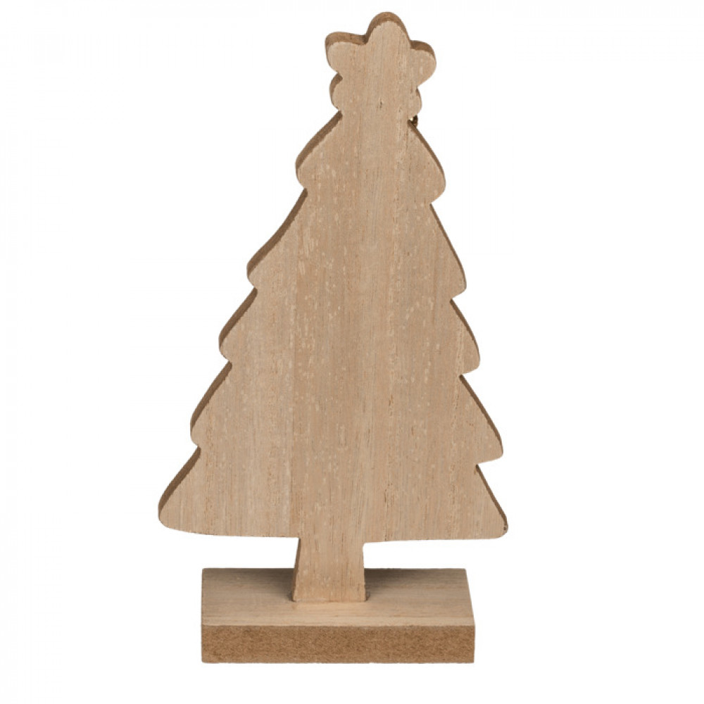Χριστουγεννιάτικo Διακοσμητικό Ξύλινο Δέντρο Λευκό-Μαύρο (10 x 4 x 19,5 cm)