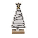Χριστουγεννιάτικo Διακοσμητικό Ξύλινο Δέντρο Λευκό (12 x 5 x 25,5 cm)