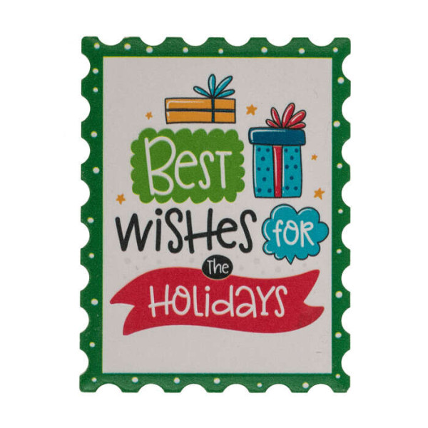 Χριστουγεννιάτικο Κεραμικό Μαγνητάκι 6 x 8 cm Best Wishes