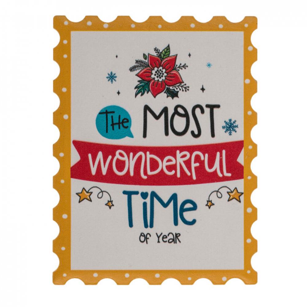 Χριστουγεννιάτικο Κεραμικό Μαγνητάκι 6 x 8 cm The Most Wonderful Time