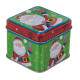 Χριστουγεννιάτικο Μεταλλικό Τετράγωνο Κουτάκι Δώρου Santa and Presents Πράσινο (7,5 x 6,5 cm)