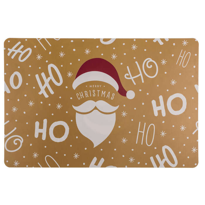 Χριστουγεννιάτικο Σουπλά Πιάτων Ho Ho Santa Καφέ (1τμχ)