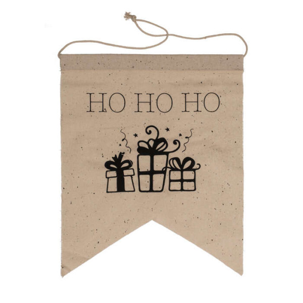 Χριστουγεννιάτικο Υφασμάτινο Διακοσμητικό HO HO HO (30 x 37 cm)