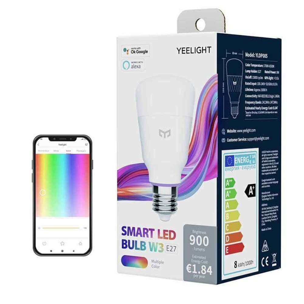 Xiaomi Yeelight Smart Led Color RGB W3 Λάμπα 8W E27 1700-6500K (YLDP005)