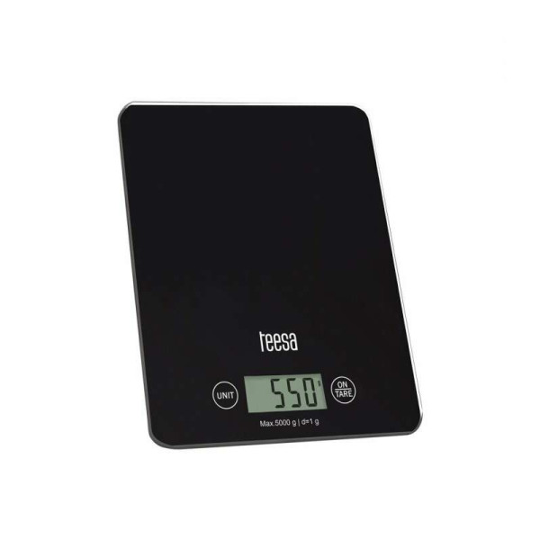 Ζυγαριά Κουζίνας Μαύρη με Γυαλί Teesa